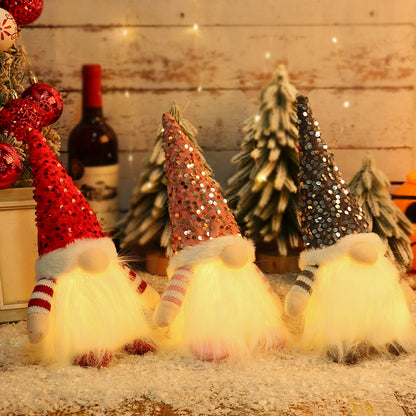 Rudolph LED Christmas Decor – Sparkling Light-Up Faceless Doll for Festive Holiday and Halloween Decorations