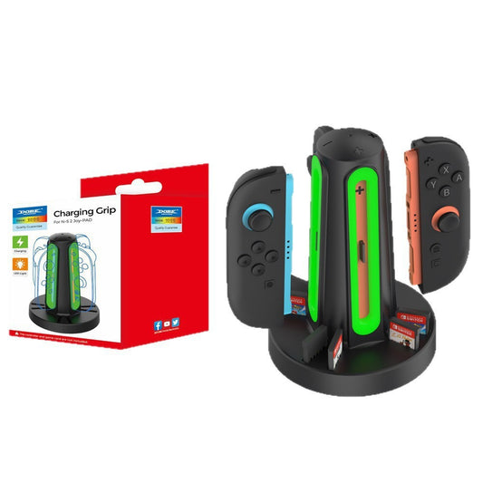 Nintendo Switch 2 Joy-Con Charging Dock - 4-in-1 Magnetic Charging Station with Game Card Holder, RGB Lighting, Compact Design for NS2 Left & Right Controllers (10.2 x 4.5 x 2.3 inches)
