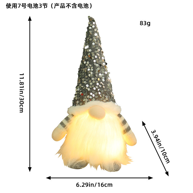 Rudolph LED Christmas Decor – Sparkling Light-Up Faceless Doll for Festive Holiday and Halloween Decorations