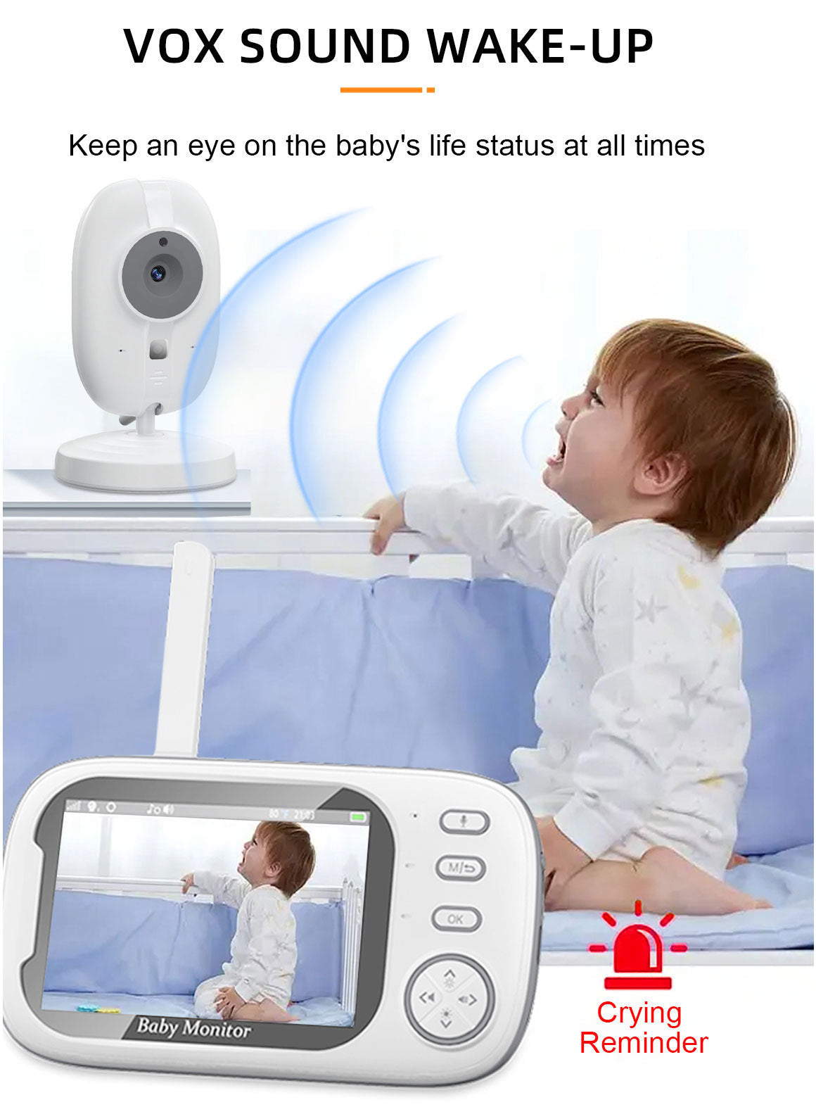 Baby360 3.5-Inch Baby Monitor – Night Vision, Two-Way Audio, Long Range