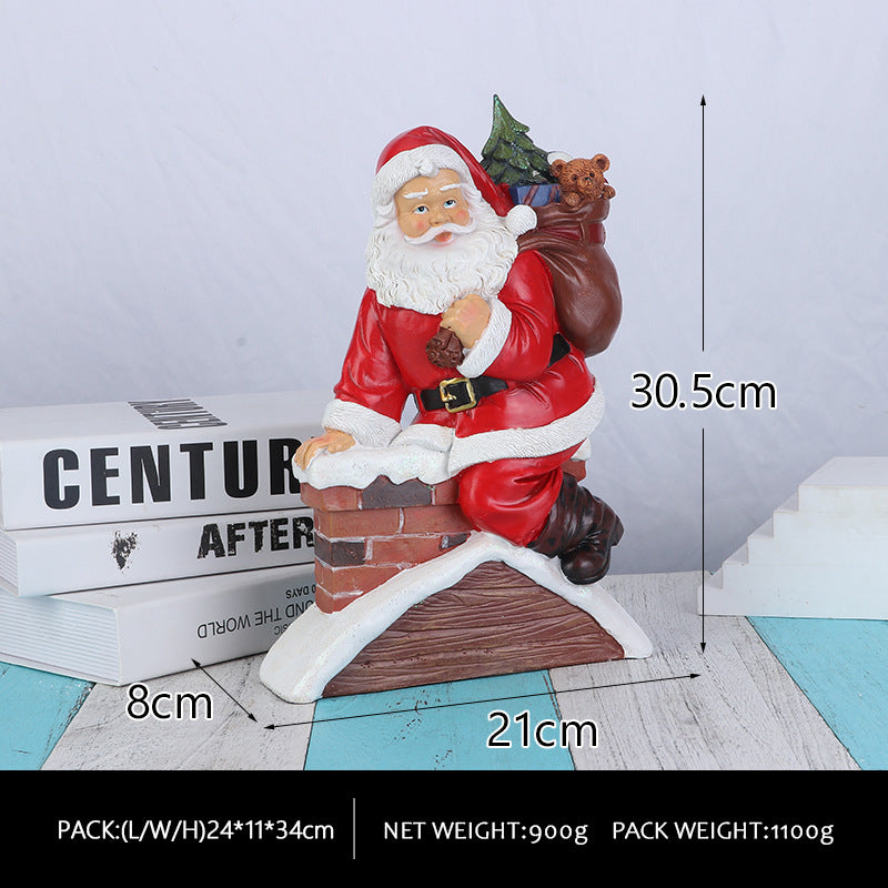 est-Selling Santa Claus Plush Figurine - Christmas Decoration, Gift, and Resin Santa Claus Decorative Atmosphere Ornament