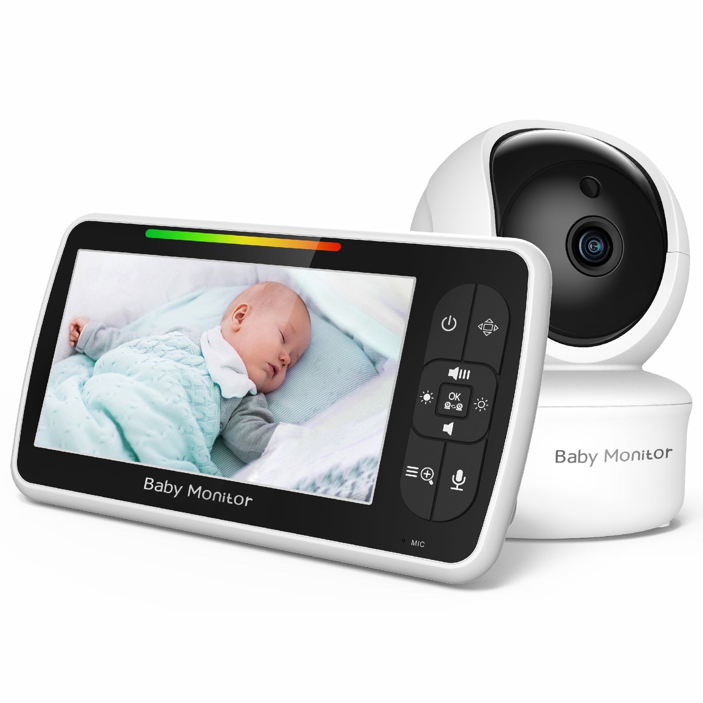 Baby360 5-Inch HD Baby Monitor – Night Vision, Motion Detection, Two-Way Audio, Temperature Sensor