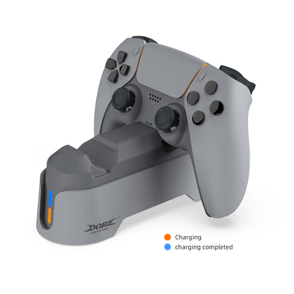 "PS5 Dual Controller Charging Station with Blue LED Indicators | Fast Wireless Charger Dock for Sony PlayStation 5 | 4.7×3×7in Compact Design | Includes 31in Type-C Cable (Official Style)"