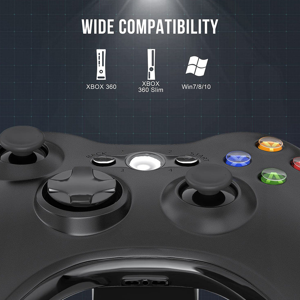 Xbox 360 Wireless Controller | Dual Vibration Motors | Compatible with Xbox 360 Console & PC Windows | Ergonomic Gamepad with Precision Controls (Black)