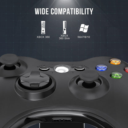 Xbox 360 Wireless Controller | Dual Vibration Motors | Compatible with Xbox 360 Console & PC Windows | Ergonomic Gamepad with Precision Controls (Black)