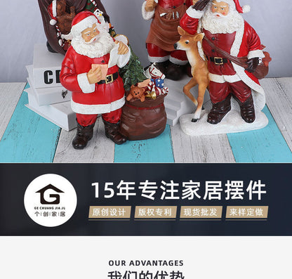est-Selling Santa Claus Plush Figurine - Christmas Decoration, Gift, and Resin Santa Claus Decorative Atmosphere Ornament