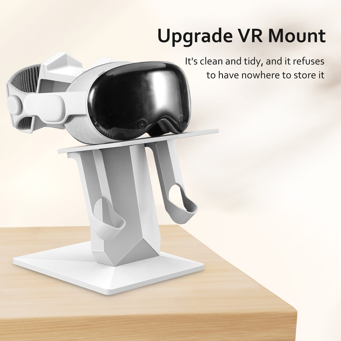 Universal VR Headset Display Stand for Apple Vision Pro, Meta Quest 3/2/Pro - Easy Installation, Compact Design, Premium ABS Material - White