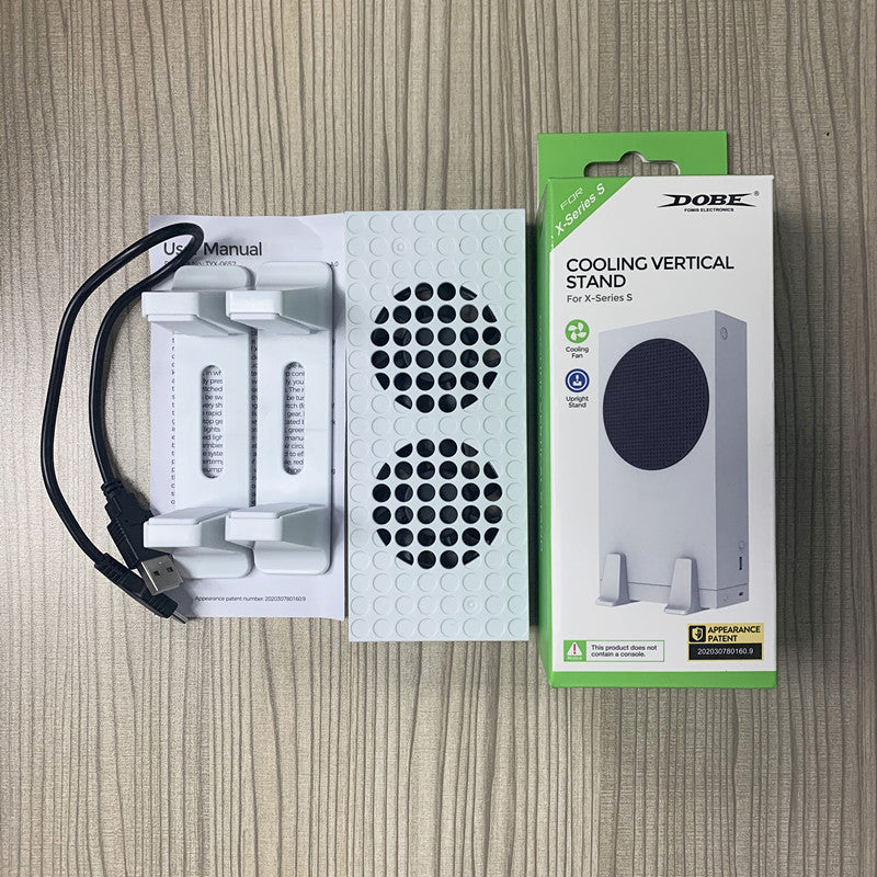 "Xbox Series S Vertical Cooling Stand with Dual Quiet Fans - White LED Cooling Base for Xbox Series S Console | 2.6×7.4×1.9in | 6.8oz | Improves Airflow & Prevents Overheating"