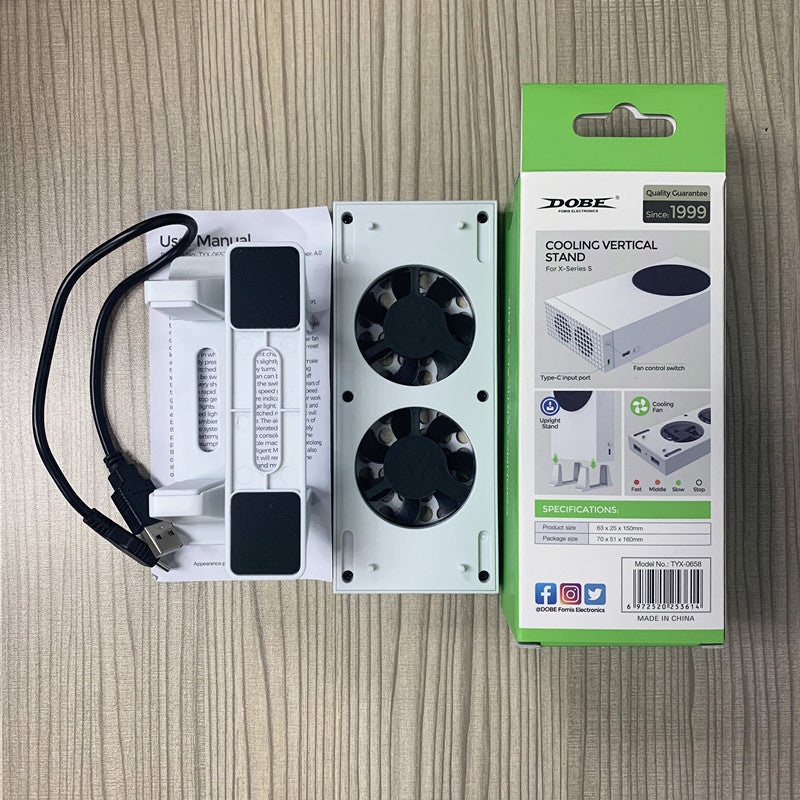 "Xbox Series S Vertical Cooling Stand with Dual Quiet Fans - White LED Cooling Base for Xbox Series S Console | 2.6×7.4×1.9in | 6.8oz | Improves Airflow & Prevents Overheating"