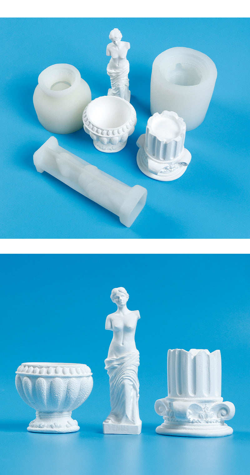 Roman Column Silicone Mold Candle and Plaster Crafting