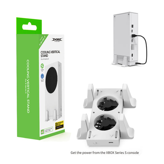 "Xbox Series S Vertical Cooling Stand with Dual Quiet Fans - White LED Cooling Base for Xbox Series S Console | 2.6×7.4×1.9in | 6.8oz | Improves Airflow & Prevents Overheating"
