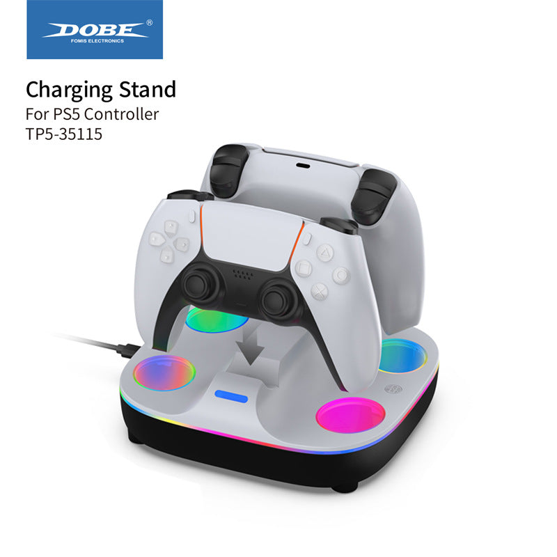 Dual PS5 Controller Charging Station with Auto-Shutoff & Fast Charge | 2 in 1 Charger Dock for Playstation 5 DualSense & DualSense Edge | LED Indicator, Overcharge Protection