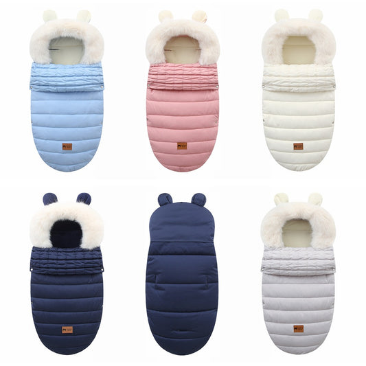 Baby sleeping bag; baby stroller; autumn and winter anti-kick blanket; safe care for newborn sleep; thickened warmth and cold prevention
