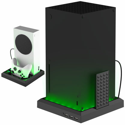 Xbox Series X/S Controller Charging Dock with RGB LED Base & Ambient Lighting | Officially Licensed Cooling Stand for Xbox Series X/S Console | Dual Controller Charger Station with 7-Color RGB Effects [Australia Stock]