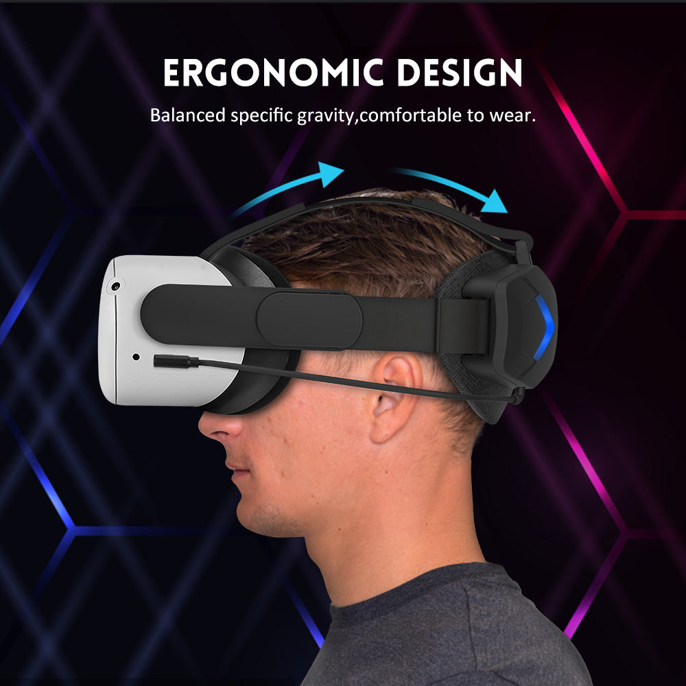VR Power Strap for Meta Quest 2 – Elite-Style Head Strap with 5000mAh Battery Pack – Adjustable Comfortable Design, Face Pressure-Free, Lightweight VR Charging Headband for Oculus Quest 2 (Black)