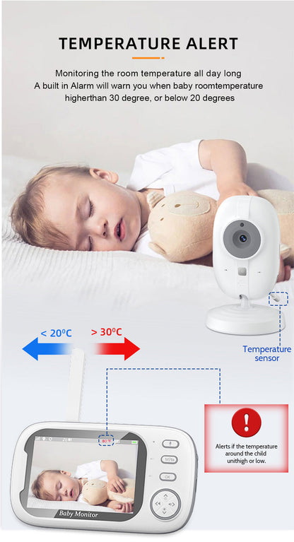 Baby360 3.5-Inch Baby Monitor – Night Vision, Two-Way Audio, Long Range