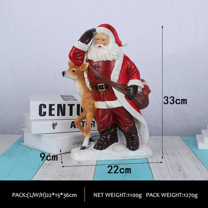 est-Selling Santa Claus Plush Figurine - Christmas Decoration, Gift, and Resin Santa Claus Decorative Atmosphere Ornament