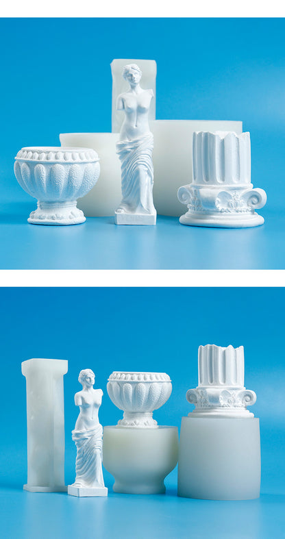 Roman Column Silicone Mold Candle and Plaster Crafting