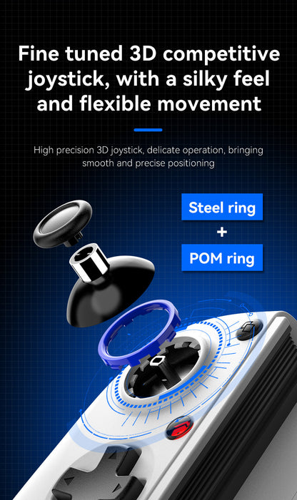 D11/D11S Telescopic Bluetooth Game Controller for Switch/PC/Android/iOS - Hall Effect Triggers, 6-Axis Gyro, Vibration, Xbox Cloud Streaming - White/Black (D11S with Cooling Fan)