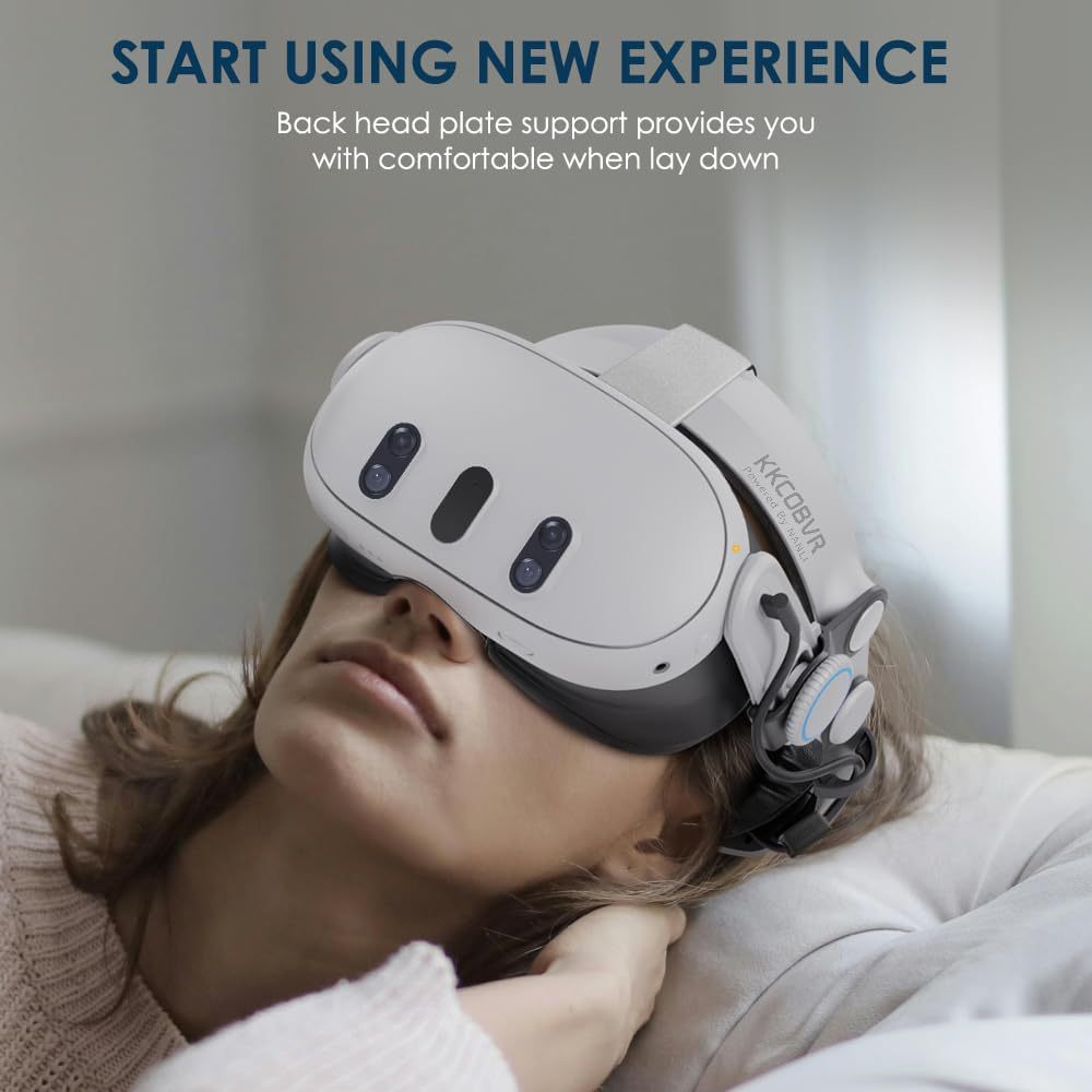 KKCOBVR Q3PRO Magnetic Battery Head Strap for Meta Quest 3 | 10000mAh Built-in Battery | Elite Style Halo Design | Fast Charging & Weight Balance | VR Power Bank Headset
