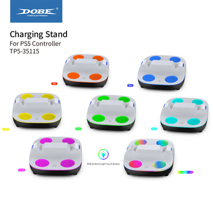 Dual PS5 Controller Charging Station with Auto-Shutoff & Fast Charge | 2 in 1 Charger Dock for Playstation 5 DualSense & DualSense Edge | LED Indicator, Overcharge Protection