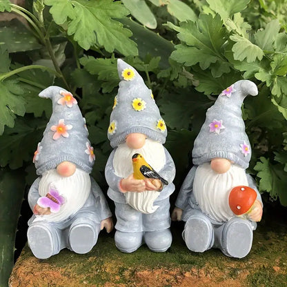 Christmas Dwarf Figurines Outdoor Garden Decor - 3-Piece Set Resin Crafts