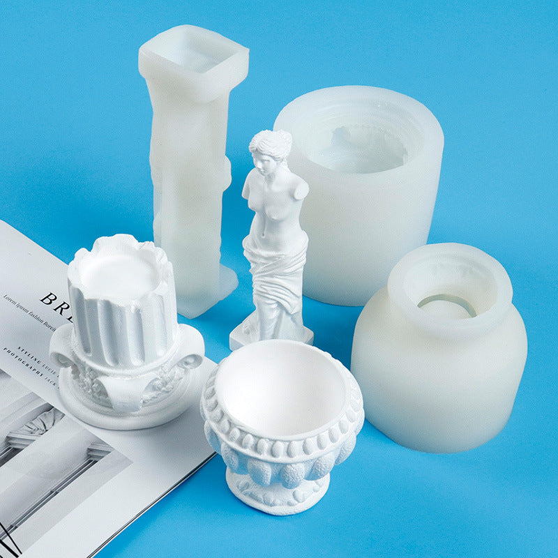 Roman Column Silicone Mold Candle and Plaster Crafting