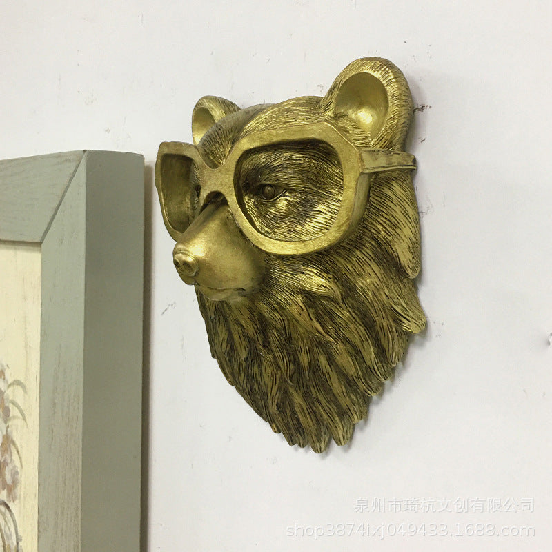 Resin Animal Wall Mount Decor | Faux Copper Animal Heads for Home & Office Decoration