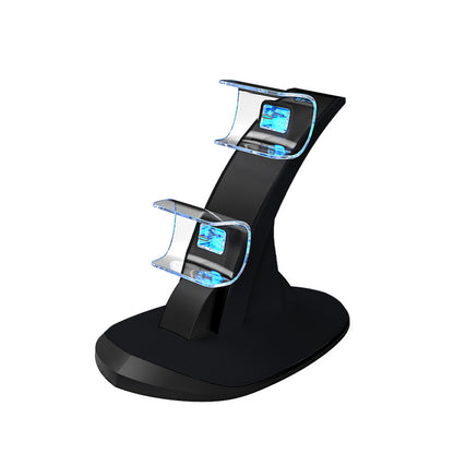 PS5 Dual Controller Charging Station with Blue LED Indicators | Fast Wireless Charger Dock for Sony PlayStation 5 | 4.7×3×7in Compact Design | Includes 31in Type-C Cable (Official Style)