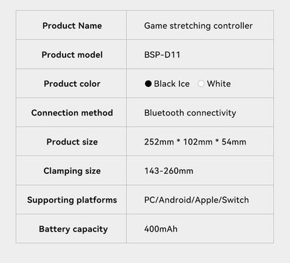 D11/D11S Telescopic Bluetooth Game Controller for Switch/PC/Android/iOS - Hall Effect Triggers, 6-Axis Gyro, Vibration, Xbox Cloud Streaming - White/Black (D11S with Cooling Fan)