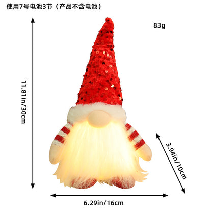 Rudolph LED Christmas Decor – Sparkling Light-Up Faceless Doll for Festive Holiday and Halloween Decorations
