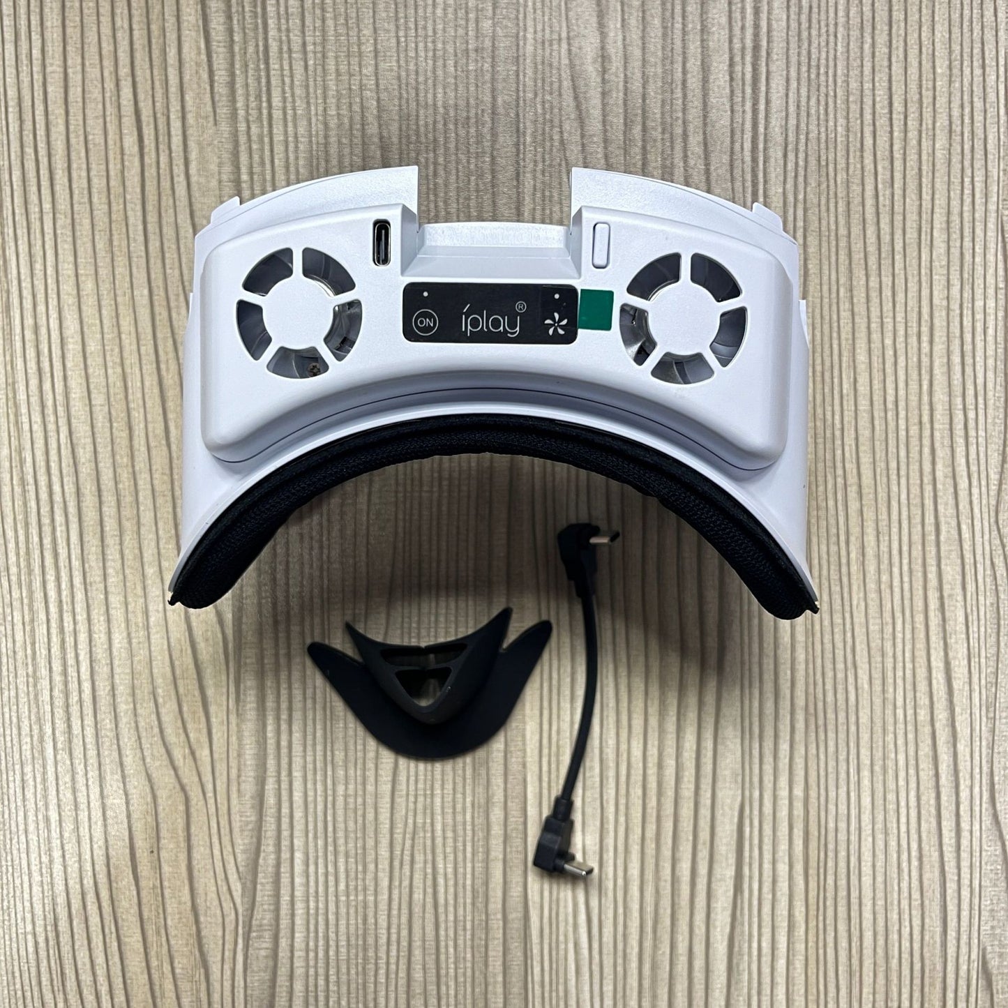 "Meta Quest 3 Cooling Fan with RGB Lights | Oculus Quest 3 VR Face Cover & Cooling System | Built-in Dual Fans | Adjustable Light Modes | Includes Nose Guard & Sponge Pad (White/Black)"