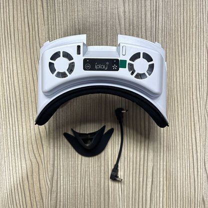 "Meta Quest 3 Cooling Fan with RGB Lights | Oculus Quest 3 VR Face Cover & Cooling System | Built-in Dual Fans | Adjustable Light Modes | Includes Nose Guard & Sponge Pad (White/Black)"