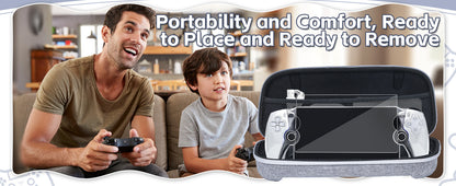 PS5 Portal Ultimate Protection Bundle - EVA Hard Case + Tempered Glass Screen Protector + Thumb Grips | Shockproof Travel Bag | 13.8" x 6.1" x 3" (35x15.6x7.6cm)