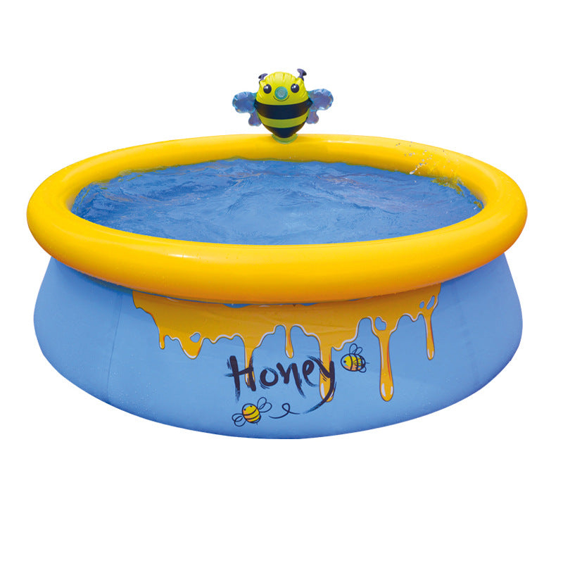 Inflatable Circular Swimming Pool for Kids - Portable, Folding Design