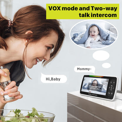 Baby360 5-Inch HD Baby Monitor – Night Vision, Motion Detection, Two-Way Audio, Temperature Sensor