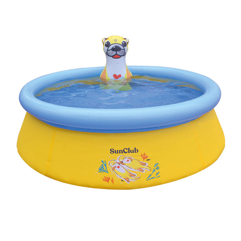 Inflatable Circular Swimming Pool for Kids - Portable, Folding Design
