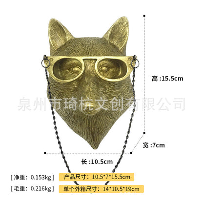 Resin Animal Wall Mount Decor | Faux Copper Animal Heads for Home & Office Decoration