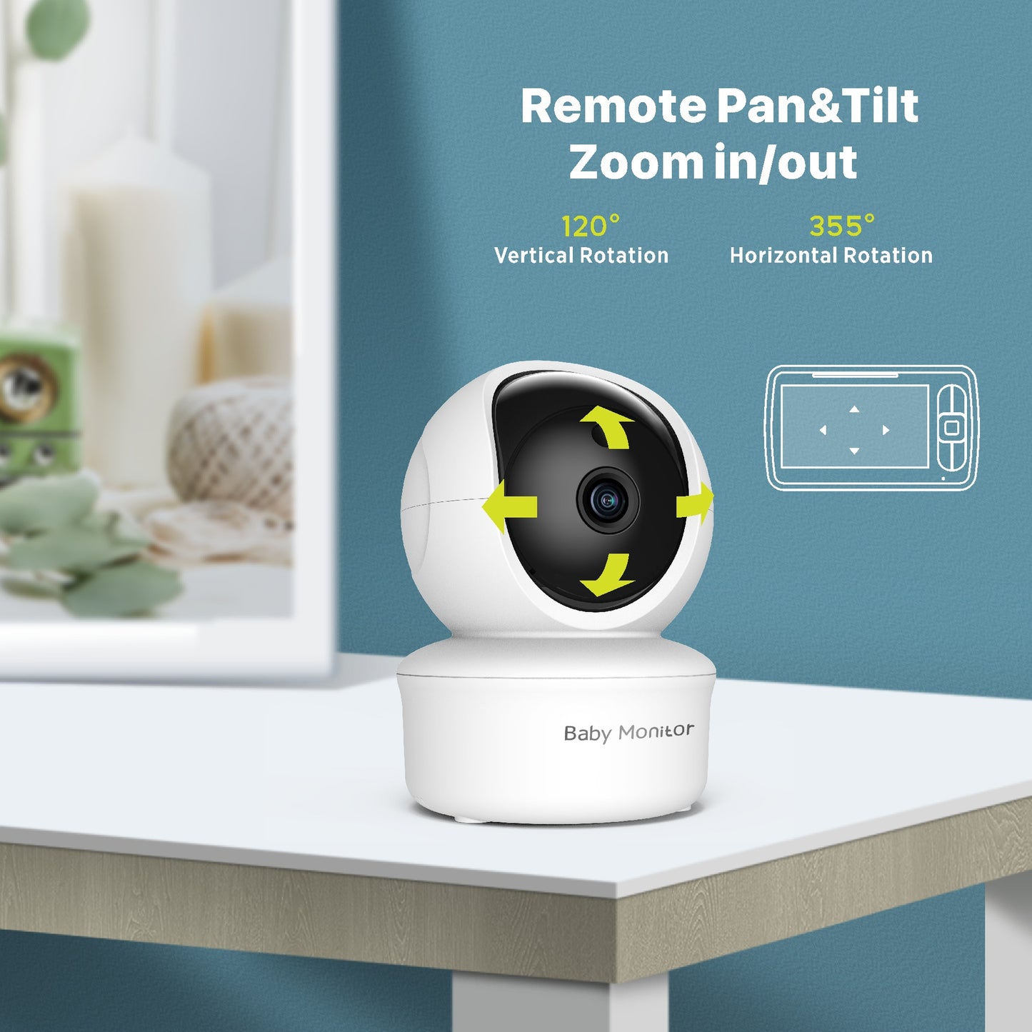 Baby360 5-Inch HD Baby Monitor – Night Vision, Motion Detection, Two-Way Audio, Temperature Sensor