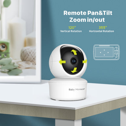 Baby360 5-Inch HD Baby Monitor – Night Vision, Motion Detection, Two-Way Audio, Temperature Sensor
