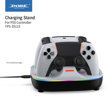 Dual PS5 Controller Charging Station with Auto-Shutoff & Fast Charge | 2 in 1 Charger Dock for Playstation 5 DualSense & DualSense Edge | LED Indicator, Overcharge Protection