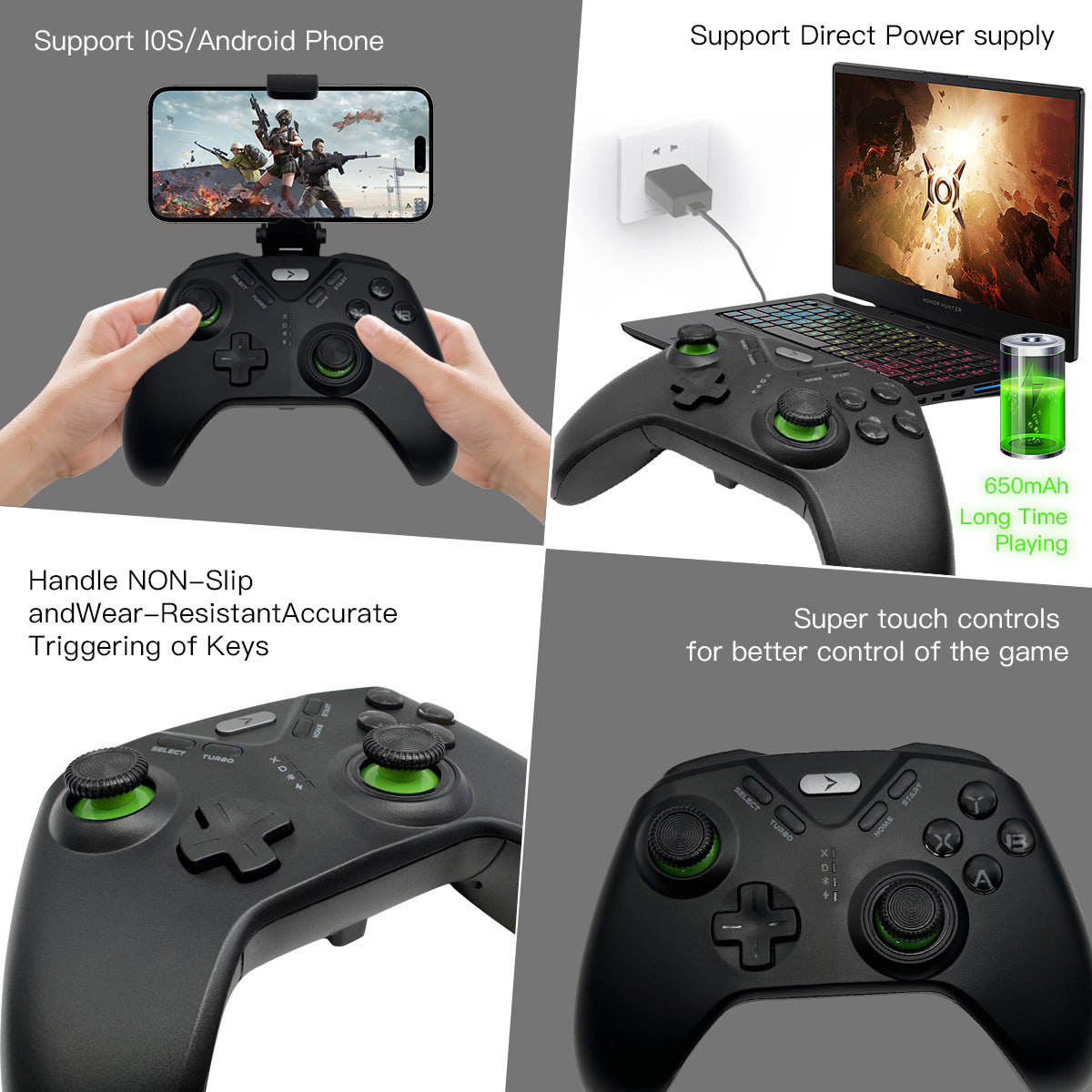 2.4G/Bluetooth Wireless Gaming Controller for PS5, Xbox Series X/S, Switch, PC - Dual Mode Gamepad with Vibration, Gyro, RGB Lighting - Elite Level Pro Controller for Gaming & Android Phones