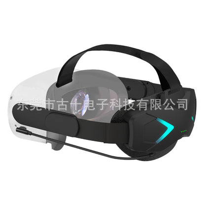 VR Power Strap for Meta Quest 2 – Elite-Style Head Strap with 5000mAh Battery Pack – Adjustable Comfortable Design, Face Pressure-Free, Lightweight VR Charging Headband for Oculus Quest 2 (Black)
