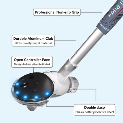Meta Quest 3S/3/2 VR Sports Handle | Aluminum Alloy + ABS Golf/Baseball/Tennis Attachment | Compatible with Quest 3S Controllers | Immersive VR Gaming Accessory