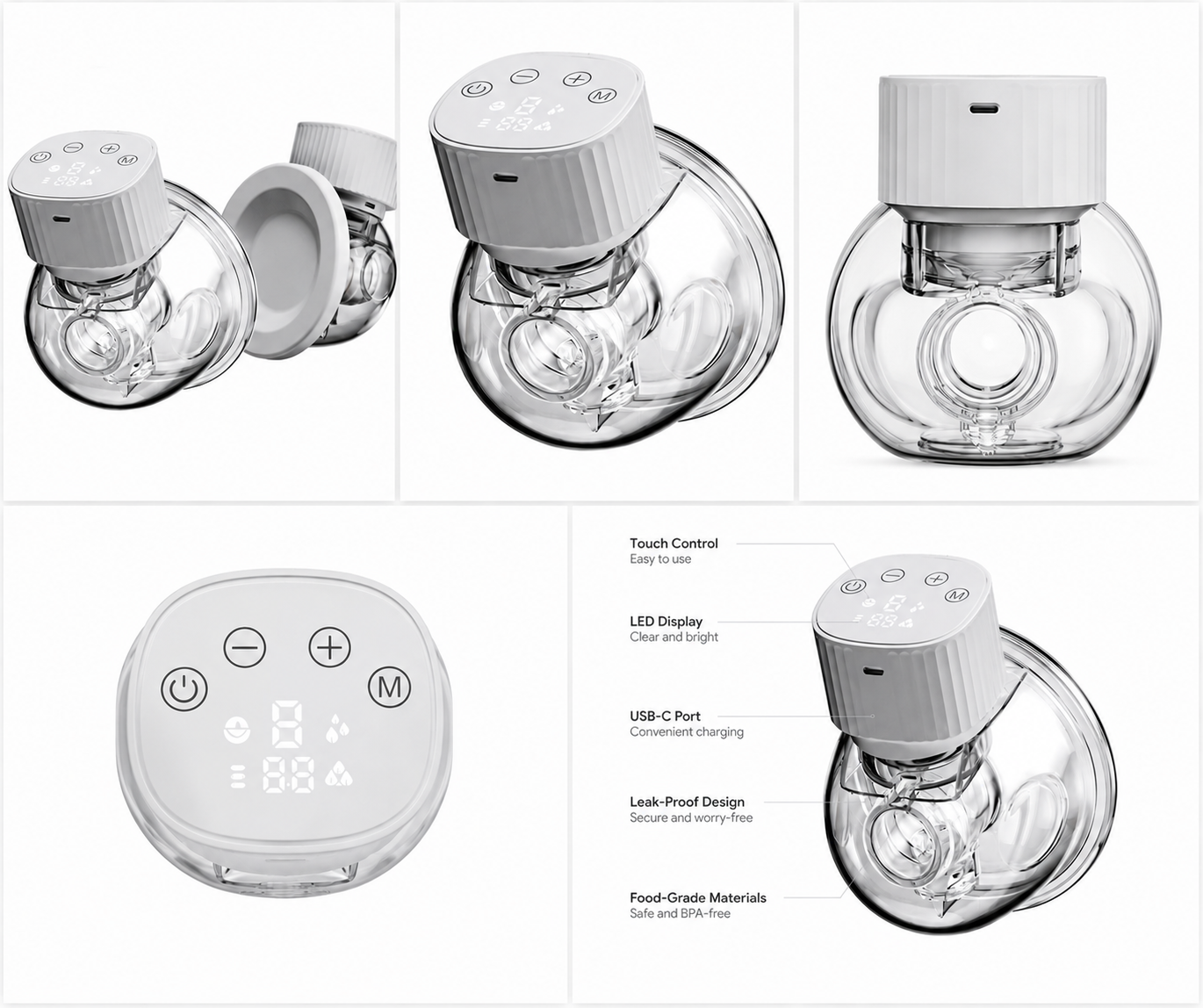Hands-Free Electric Automatic Breast Pump Milk Collector