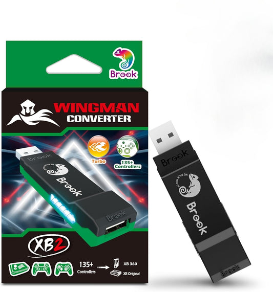 Brook Wingman XB 2 Converter- Wireless Controller Adapter for XB 360, XB Original Consoles and PC, Supports Remap and Adjustable Turbo [Exclusive Version]