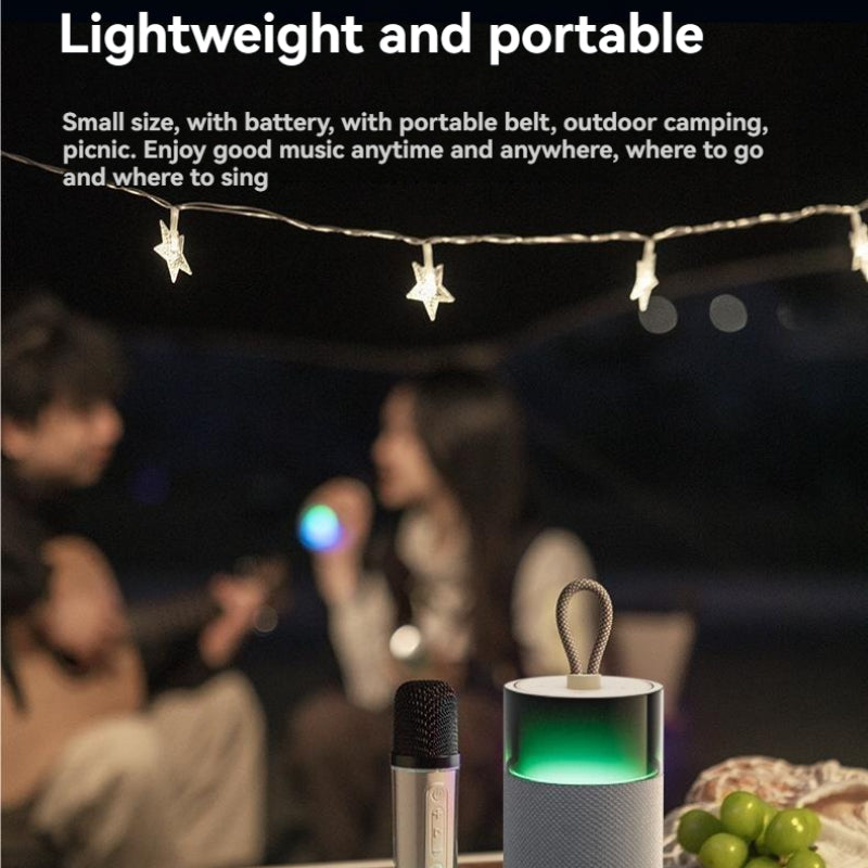 Wireless Bluetooth Speaker with Subwoofer, LED Lights, Mic & Karaoke – Long Battery Life, High-Quality Sound