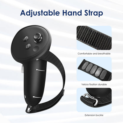 Upgraded Controller Grips Protector Compatible with Oculus/Meta Quest 3/3S, Non-Slip Handle Cover with Battery Opening, Accessories Made for Meta