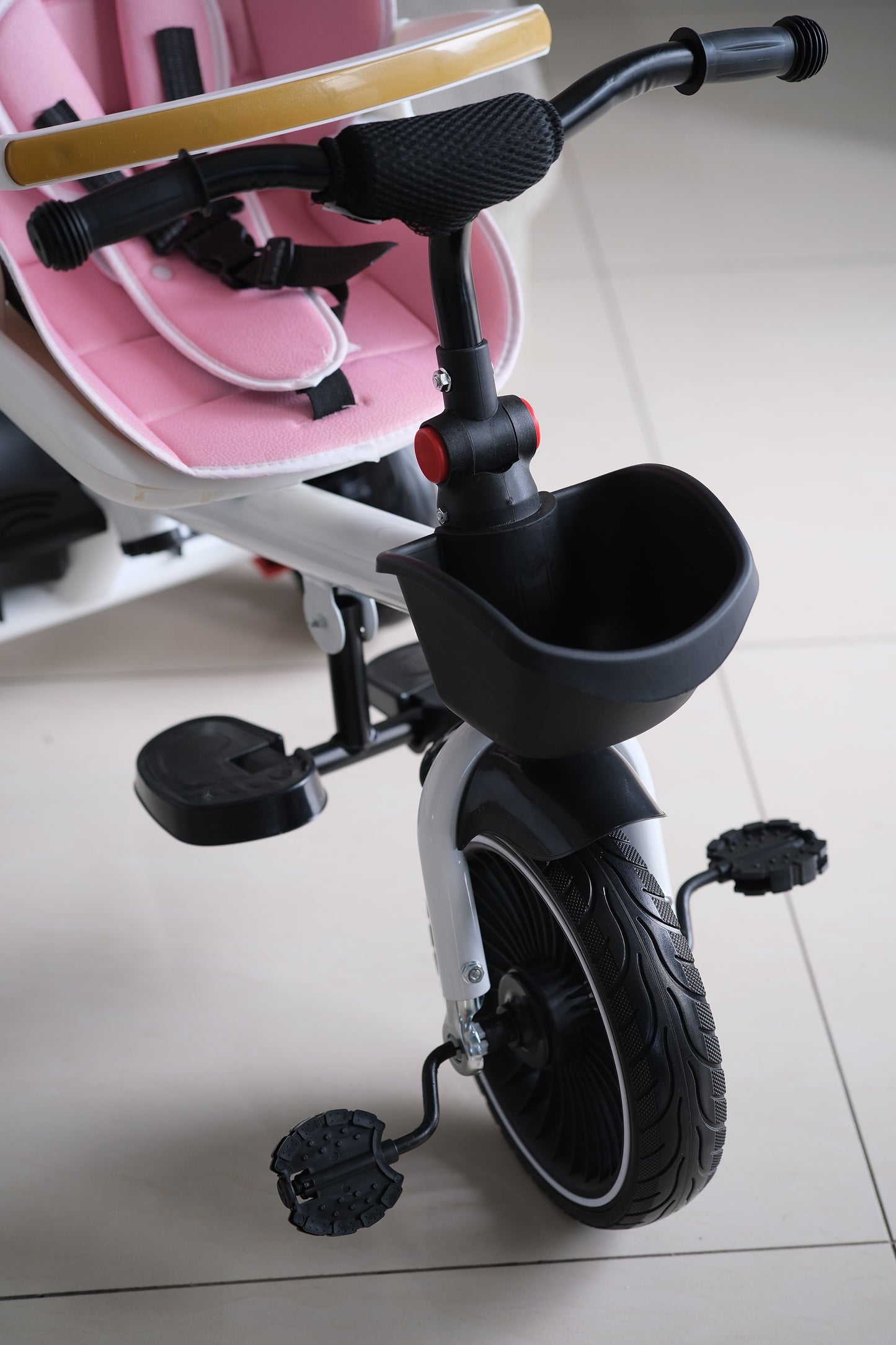 6-in-1 Kids Tricycle Stroller – Reclining Seat, Swivel Handle, Sunshade & Basket