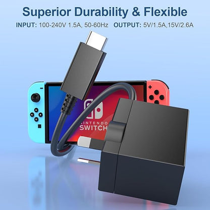 Switch Charger 45W USB C Fast Charging with 1.5M Cord, AC Adapter Compatible with Nintendo Switch Lite/Switch OLED/Steam Deck/PlayStation Portal (Australian Plug)